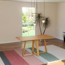 Ver imagem 1 de Mesa de Jantar Retangular 6 Lugares 160cm x 90cm Base em X 100% MDF Carvalho Rose
