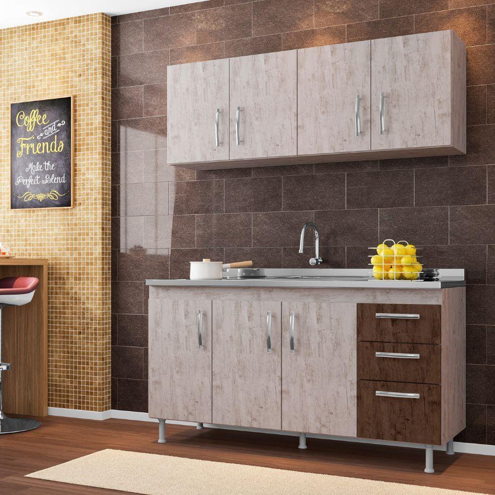 Balcão De Cozinha S/ Tampo 1,60 Rust C/ Choc | MadeiraMadeira