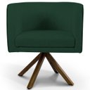Ver imagem 2 de Poltrona Decorativa Sala de Estar Giratória Base Giromad Madeira Betina C-117 Linho Verde Musgo -
