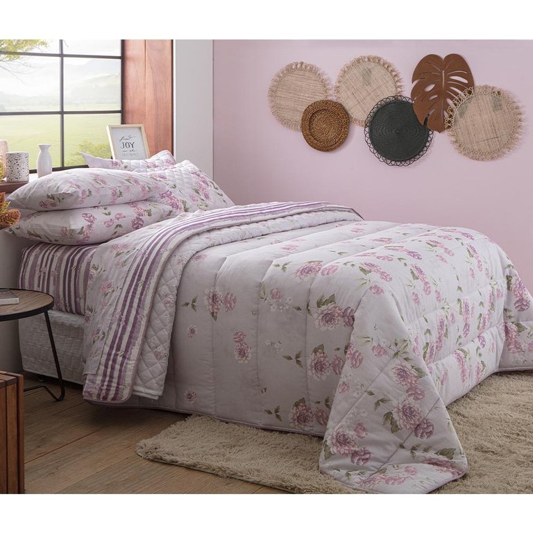 Jogo de Cama Queen Duplo 4 Peças 250x240cm Holda 140 Fios Realce Premium