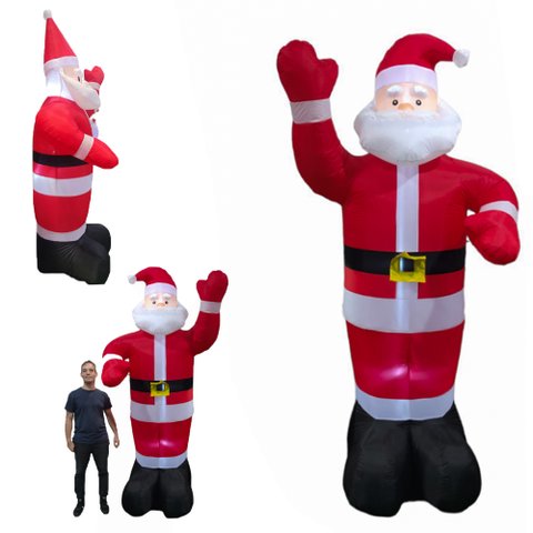 Papai Noel Gigante Natal Inflavel 3 Metros Natalino Decoraçao Casa Loja Shopping Porta Entrada Fim D