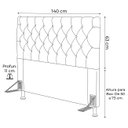Ver imagem 5 de Cabeceira Cama Box Casal 140cm Cristal Corino Preto - Js Móveis