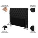 Ver imagem 4 de Cabeceira Cama Box Casal 140cm Cristal Corino Preto - Js Móveis