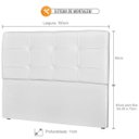 Ver imagem 3 de Cabeceira Casal Cama Box 160cm London Corino Branco - JS Móveis