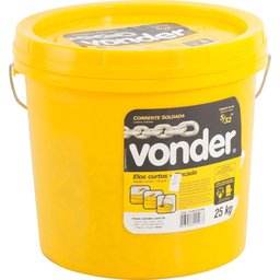 Corrente 3/16 Longa Zincada Balde Plástico Com 25 Quilos - - 2