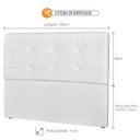 Ver imagem 3 de Cabeceira Casal Cama Box 195cm London Corino Branco - JS Móveis