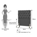 Ver imagem 3 de Cabeceira Cama Box Solteiro 90cm Cristal Linho Cinza - JS Móveis