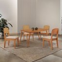 Ver imagem 1 de Mesa de Jantar Copper 120cm Tampo Canto Copo Mdf Laminado com 4 Cadeiras Copper Premium Moderna Mobí