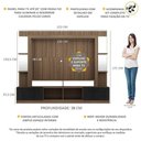 Ver imagem 6 de Estante Com Suporte Tv 65" Prateleiras C/ Espelho Oslo Multimóveis V3385 Madeirado/Preto