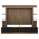 Ver imagem 3 de Estante Com Suporte Tv 65" Prateleiras C/ Espelho Oslo Multimóveis V3385 Madeirado/Preto
