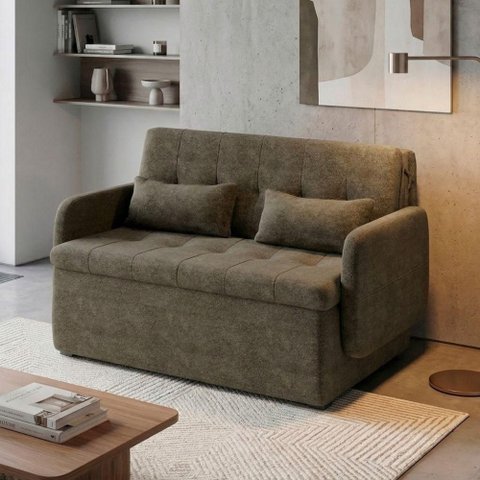 Sofá Cama 2 Lugares Casal 1,30 Mts Pompeia Sissy Matrix Cor:Chenile Prime Marrom