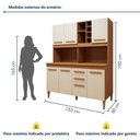 Ver imagem 4 de Cozinha Compacta Toronto 7 Portas 2 Gavetas MDF-MDP 153cm Off White Kaiki Móveis