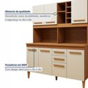 Ver imagem 5 de Cozinha Compacta Toronto 7 Portas 2 Gavetas MDF-MDP 153cm Off White Kaiki Móveis
