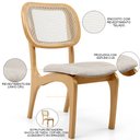 Ver imagem 3 de Kit 3 Cadeiras para Sala de Jantar Cozinha Estofada e Tela Mariah L02 Linho Cru - Lyam Decor
