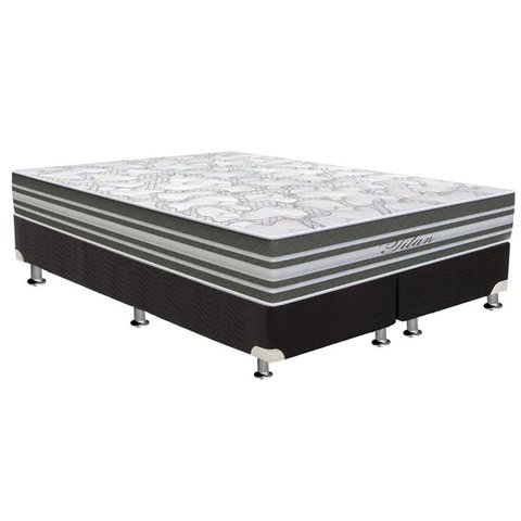 Cama Box Queen: Colchão Molas Ensacadas Orthoflex MasterPocket Titan + Base CRC Suede Black(158x198)