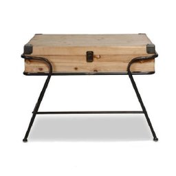 Mesa Lateral Decorativa Tripck Em Madeira Baú 44,5Cm Altura - 2 Mesa Lateral Decorativa Tripck Em Madeira Baú 44,5Cm Altura - 2