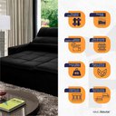 Ver imagem 4 de Sofá Retrátil/Reclinável Amsterdam 2,70m Suede Velut com Molas no Assento - King House