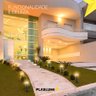 Poste Balizador Luminária Cogumelo Piso Jardim 45cm Preto - 6