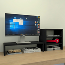 Ver imagem 3 de Kit Suporte de Mesa Monitor e Escaninho Organizador Preto