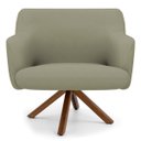 Ver imagem 2 de Poltrona Decorativa Sala de Estar Giratória Base Giromad Madeira Jade C-19 Corano Bege - Domi
