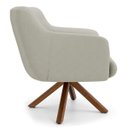 Ver imagem 3 de Poltrona Decorativa Sala de Estar Giratória Base Giromad Madeira Jade C-26 Corano Bege - Domi