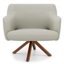 Ver imagem 2 de Poltrona Decorativa Sala de Estar Giratória Base Giromad Madeira Jade C-26 Corano Bege - Domi