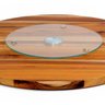 Centro De Mesa Giratória Prato Madeira Teca Bailarina 40 Cm - 2