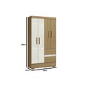 Ver imagem 3 de Guarda Roupa Coimbra 4 Portas 2 Gavetas Atacama Off White - Aramóveis