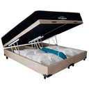 Ver imagem 6 de Cama Box Baú Queen Suede Bipartido + Colchão Airtech Molas Ortobom 158x198x71 Bege