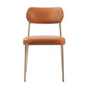 Ver imagem 5 de Cadeira para Sala de Jantar Couro Sintético Design Aço Carbono Lavinia Marrom/Champagne