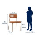 Ver imagem 2 de Cadeira para Sala de Jantar Couro Sintético Design Aço Carbono Lavinia Marrom/Champagne