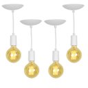 Ver imagem 1 de Kit 4 Pendente Tubo Cilindro Alumínio Branco Fio 1.20m