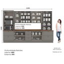 Ver imagem 3 de Cozinha Compacta Amy 17 Portas 11 Gavetas MDF 343cm Cinza com Natural Casa 812