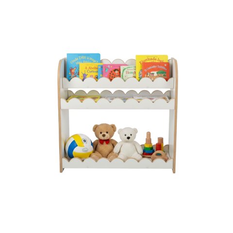 Estante Infantil Branca Porta Livros Com Prateleira para Brinquedos 100% MDF - Vieira