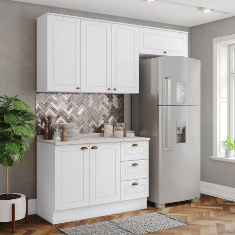 Cozinha Compacta 3 Peças 100% MDF com Tampo Americana Henn