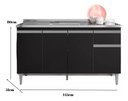 Ver imagem 2 de Balcão Gabinete P/cozinha Tatiane S/tampo 150cm 4 Pts 1gvt