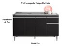 Ver imagem 3 de Balcão Gabinete P/cozinha Tatiane S/tampo 150cm 4 Pts 1gvt