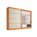 Ver imagem 1 de Guarda Roupa Casal 2 Portas de Correr e 6 Gavetas C/ 1 Espelho Sevilha Peroba/off White/peroba -
