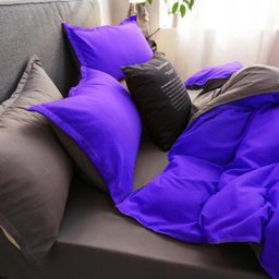 Jogo De Cama Solteiro 7 Peças Com Edredom Roxo Com Cinza - 2