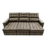 Sofá Retrátil e Reclinável 2.50m Molas Ensacadas e Costura Tripla Cama inBox Nobre Suede Castor - 5