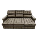 Ver imagem 5 de Sofá Retrátil e Reclinável 2.50m Molas Ensacadas e Costura Tripla Cama inBox Nobre Suede Castor