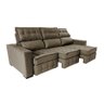 Sofá Retrátil e Reclinável 2.50m Molas Ensacadas e Costura Tripla Cama inBox Nobre Suede Castor - 8