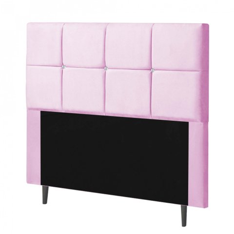 Cabeceira Estofada Poliana 90CM Solteiro Strass Courino Rosa - D A DECOR
