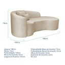 Ver imagem 3 de Recamier Curvo Orgânico 180cm 3 Lugares Lado Direito para Sala de Estar Linho Londres