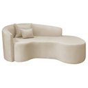 Ver imagem 2 de Recamier Curvo Orgânico 180cm 3 Lugares Lado Direito para Sala de Estar Linho Londres