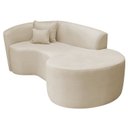 Ver imagem 6 de Recamier Curvo Orgânico 180cm 3 Lugares Lado Direito para Sala de Estar Linho Londres