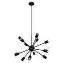 Ver imagem 2 de Lustre Pendente Sputinik 12 Hastes - Ideal para Mesa Jantar, Sala, Quarto - Cor Preto