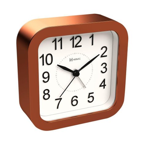 Relógio Despertador Quartz Herweg Silencioso Luz 2644 Rosé - Rosé