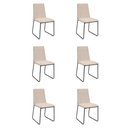 Ver imagem 1 de Kit 6 Cadeiras de Jantar Cozinha Industrial Lexa Veludo Élpis Móveis Bege Preta