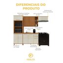 Ver imagem 4 de Cozinha Compacta Modulada Berlim 9 Portas 2 Gavetas MDF-MDP Freijó-Off-White Fidelita Móveis
